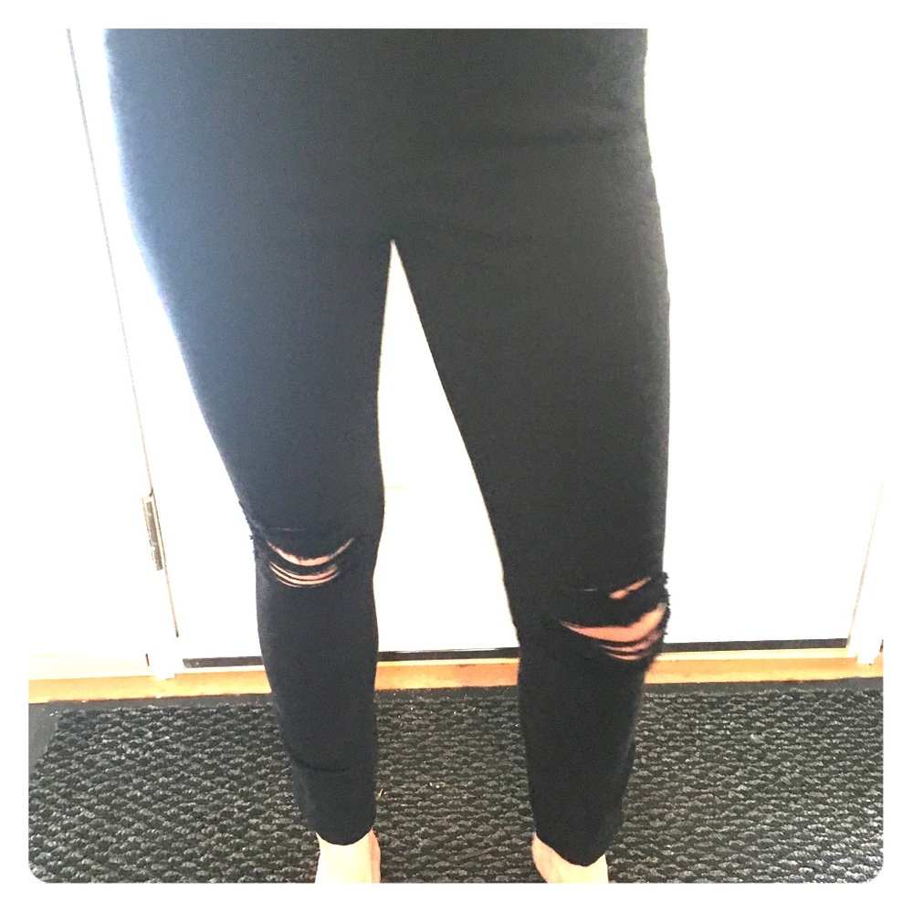 Express BLACK MID RISE JEAN LEGGING size 8s